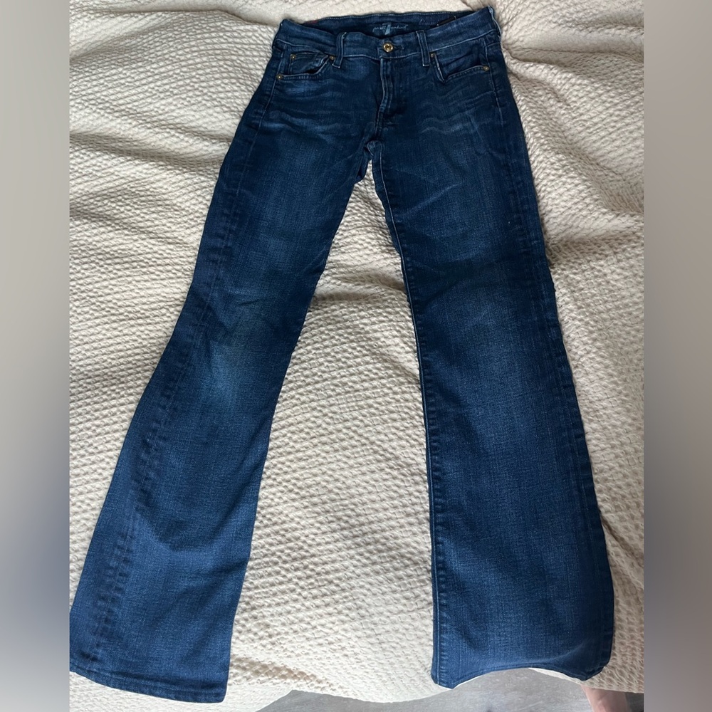 7 For All Mankind Women’s Dark Wash Flare Jeans – Made in USA